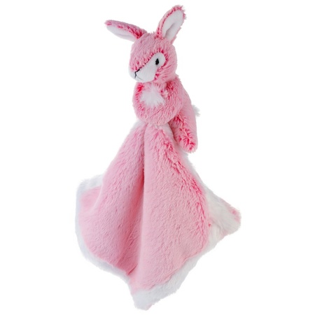 Roze konijnen/hazen knuffeldoekjes knuffels 25 cm knuffeldieren