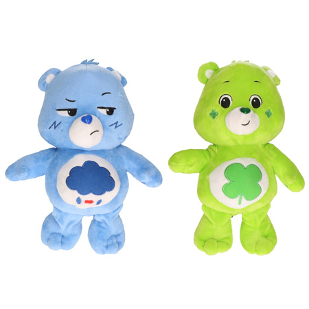 Set of 2 Care Bears blue and green 28 cm