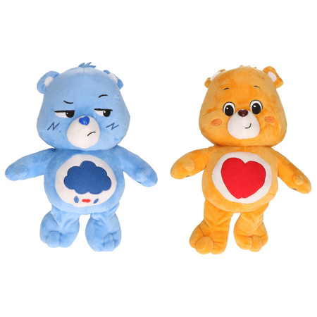 Set of 2 Care Bears blue and orange 28 cm