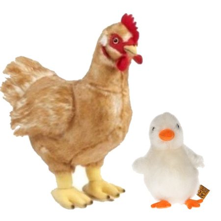 Pair of Plush hen and chicks soft cuddle toy