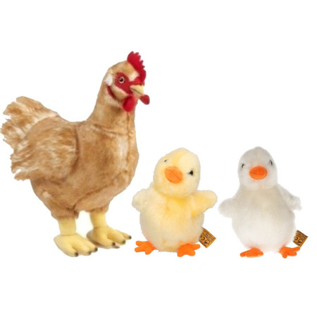 Pair of Plush hen/chicks soft cuddle toy