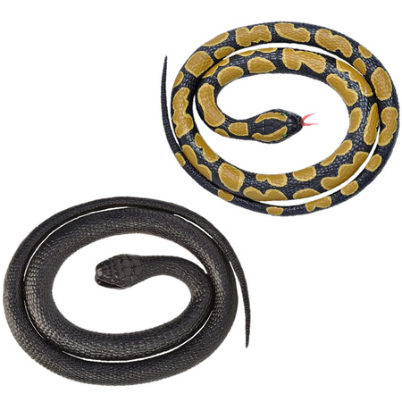 Setje van 2x rubberen nep/namaak slangen van 117 cm