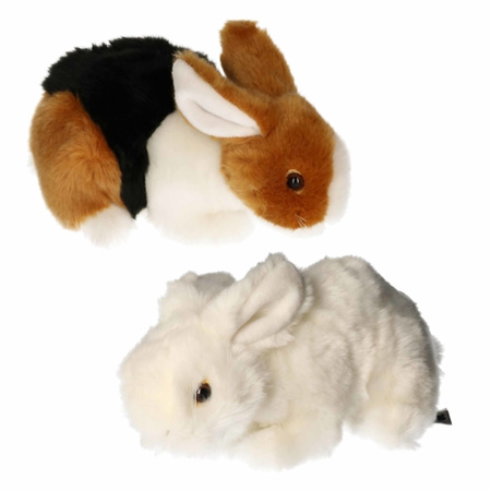 Set of 2x plush soft toy rabbits 20 cm