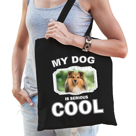 Sheltie  my dog is serious cool bag black 