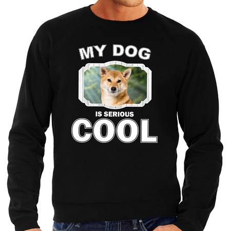 Honden liefhebber trui / sweater Shiba inu my dog is serious cool zwart voor heren