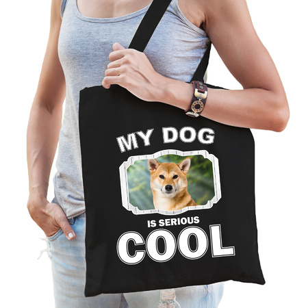 Shiba inu my dog is serious cool bag black 