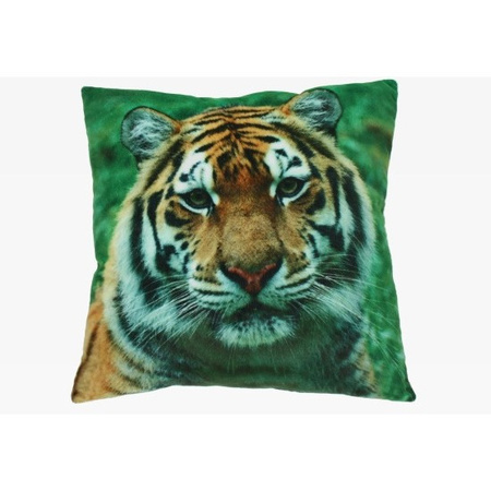 Pillow/cushion with tiger print 35 x 35 cm