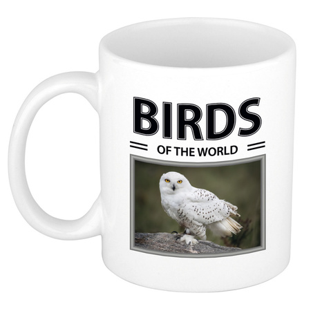 Foto mok Sneeuwuil beker - birds of the world cadeau Sneeuwuilen liefhebber