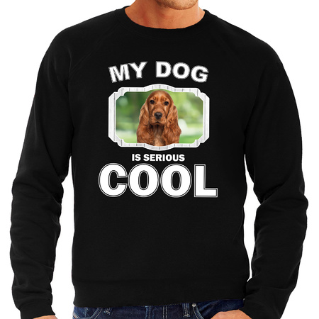 Honden liefhebber trui / sweater Spaniel my dog is serious cool zwart voor heren