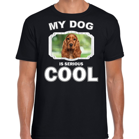 Spaniel dog t-shirt my dog is serious cool black for men