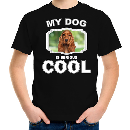Honden liefhebber shirt Spaniel my dog is serious cool zwart voor kinderen