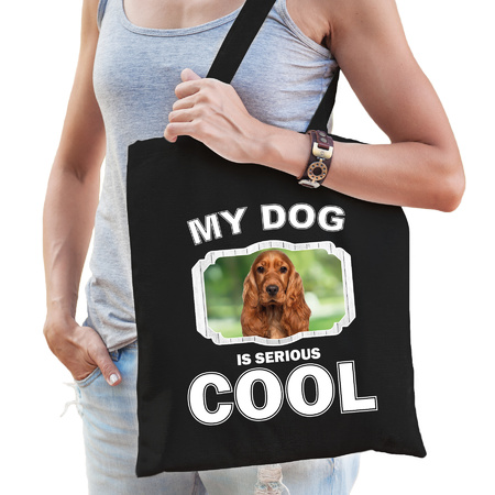 Spaniel my dog is serious cool bag black 