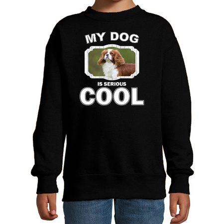 Honden liefhebber trui / sweater Spaniel my dog is serious cool zwart voor kinderen