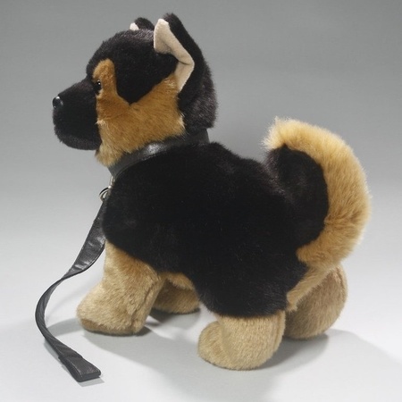 Speelgoed Duitse Herder puppy/hondje knuffel aan lijn 25 cm