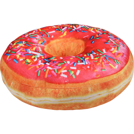 Sprinkels donut kussen roze 40 cm