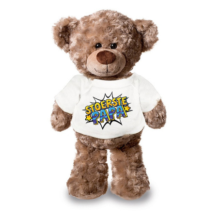 Teddybear with pop art stoerste papa t-shirt