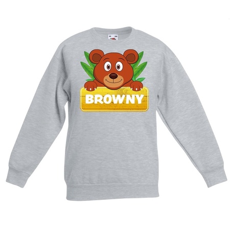 Browny the bear sweater grey for children