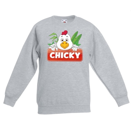 Chicky the chicken sweater grey for children
