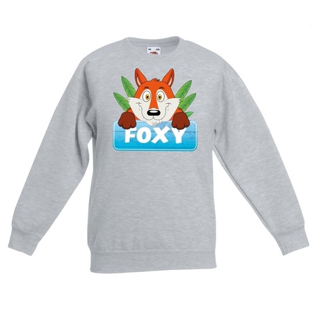 Foxy the fox sweater grey for children