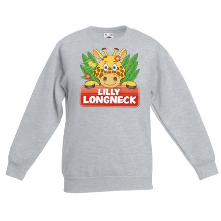 Lilly longneck the giraffe sweater grey for children
