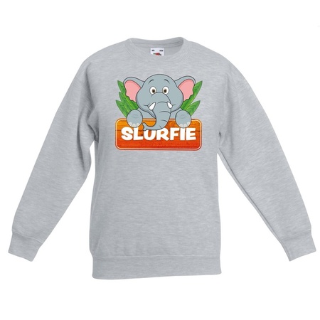 Slurfie the elephant sweater grey for children
