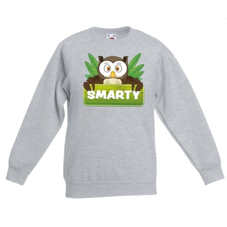 Smarty the owl sweater grey for children