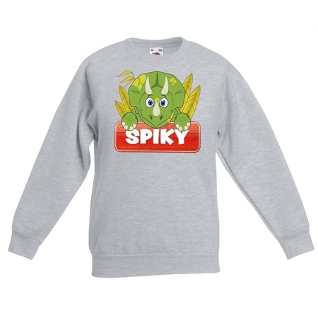 Spiky the dinoaur sweater grey for children