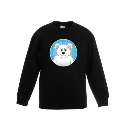 Sweater white with polar bear print for children