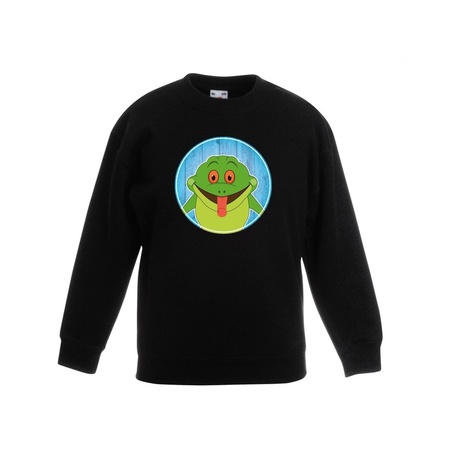 Sweater white with frog print for children