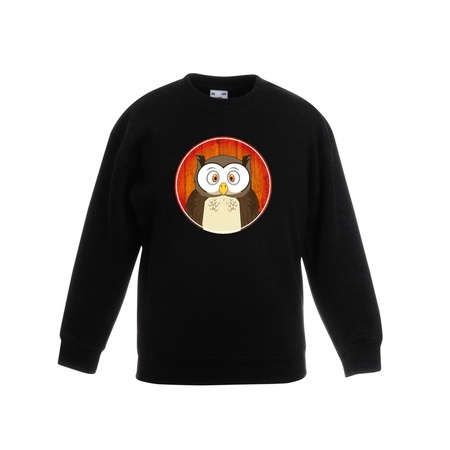 Sweater white with owl print for children