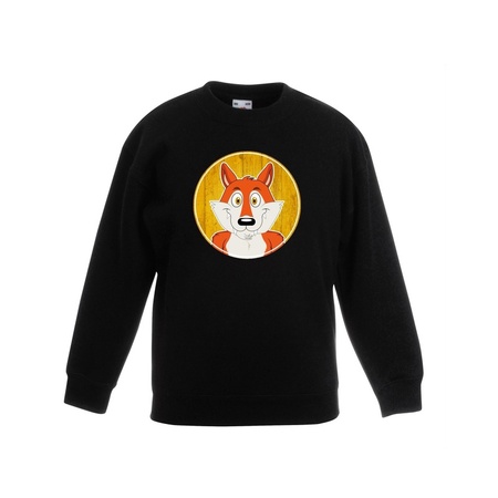 Sweater white with fox print for children