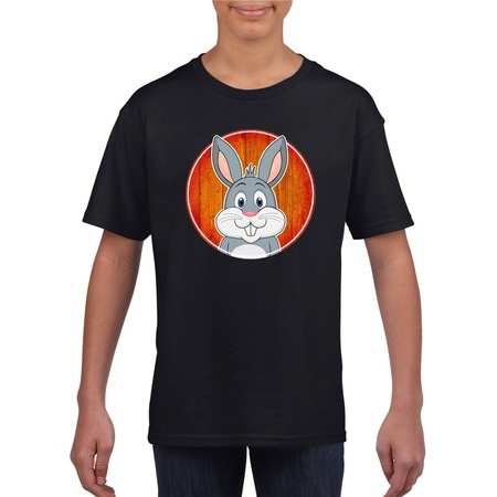 T-shirt white with rabbit print for children