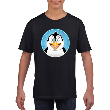 Dieren pinguin shirt zwart jongens en meisjes