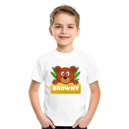Browny the bear t-shirt white for children