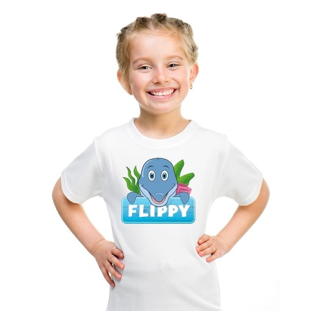 Flippy the dolphine t-shirt white for children
