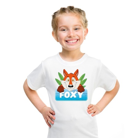 Vossen dieren t-shirt wit voor kinderen