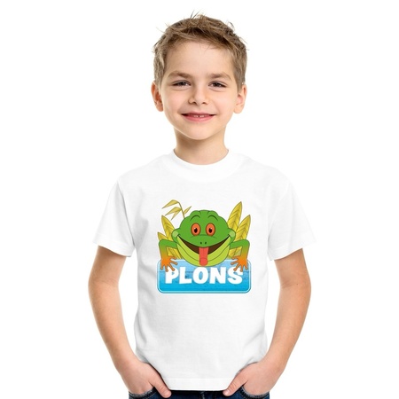 Plons the frog t-shirt white for children
