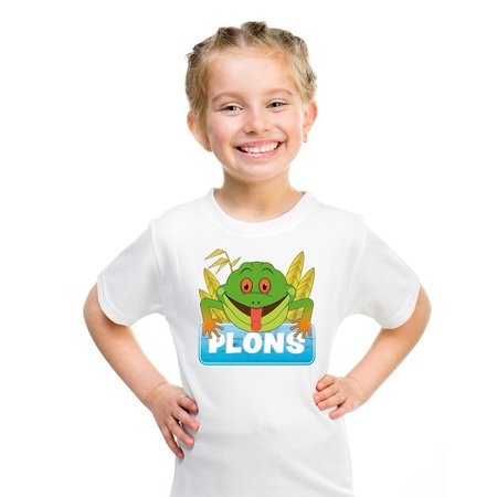 Plons the frog t-shirt white for children