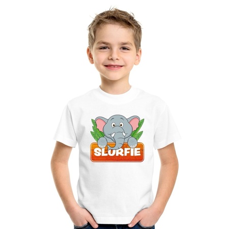 Slurfie the elephant t-shirt white for children