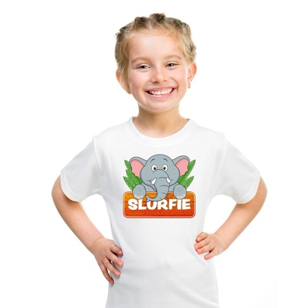 Slurfie the elephant t-shirt white for children