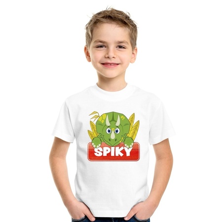 Spiky the dinoaur t-shirt white for children