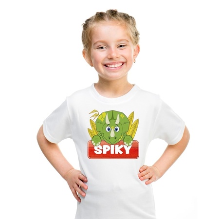 Spiky the dinoaur t-shirt white for children