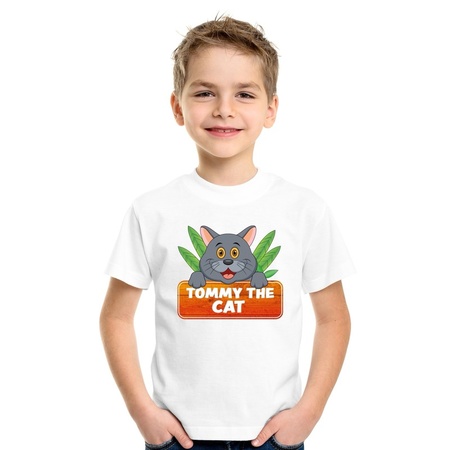 Tommy the Cat t-shirt white for children
