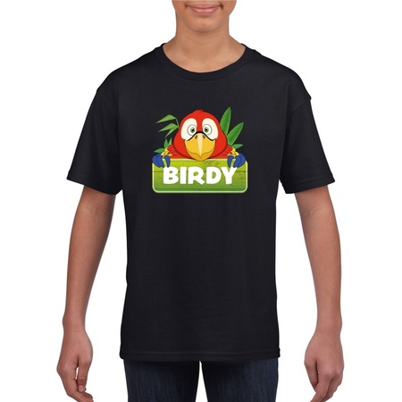 Birdy the parrot t-shirt black for children
