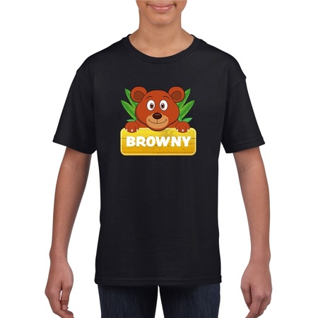 Browny the bear t-shirt black for children