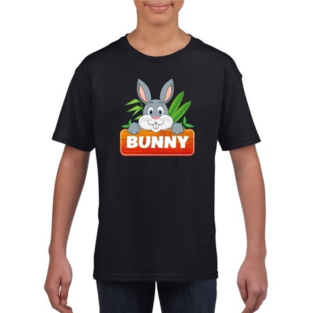 Bunny the rabbit t-shirt black for children
