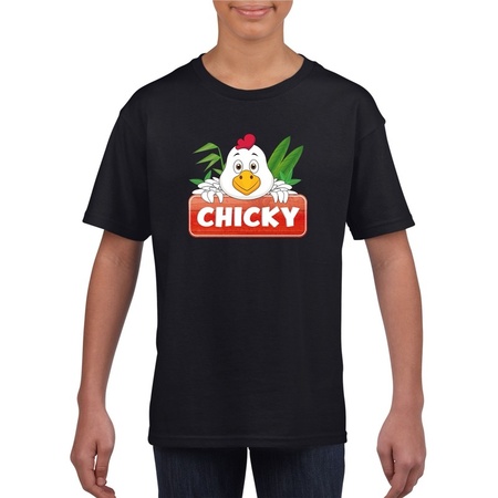 Chicky the chicken t-shirt black for children