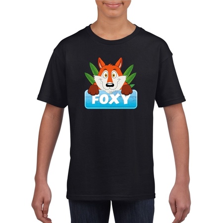 Foxy the fox t-shirt black for children