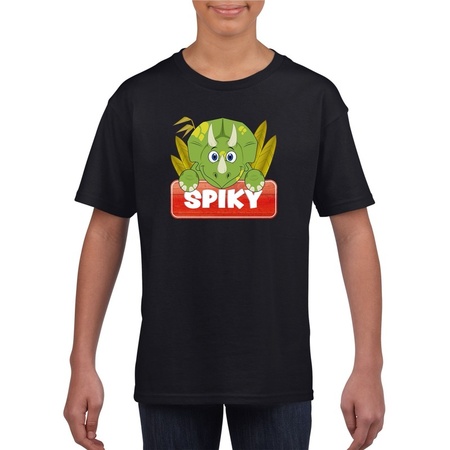 Spiky the dinoaur t-shirt black for children