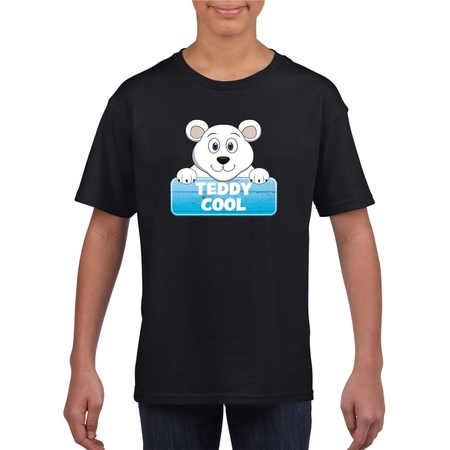 Teddy Cool the polar bear t-shirt black for children